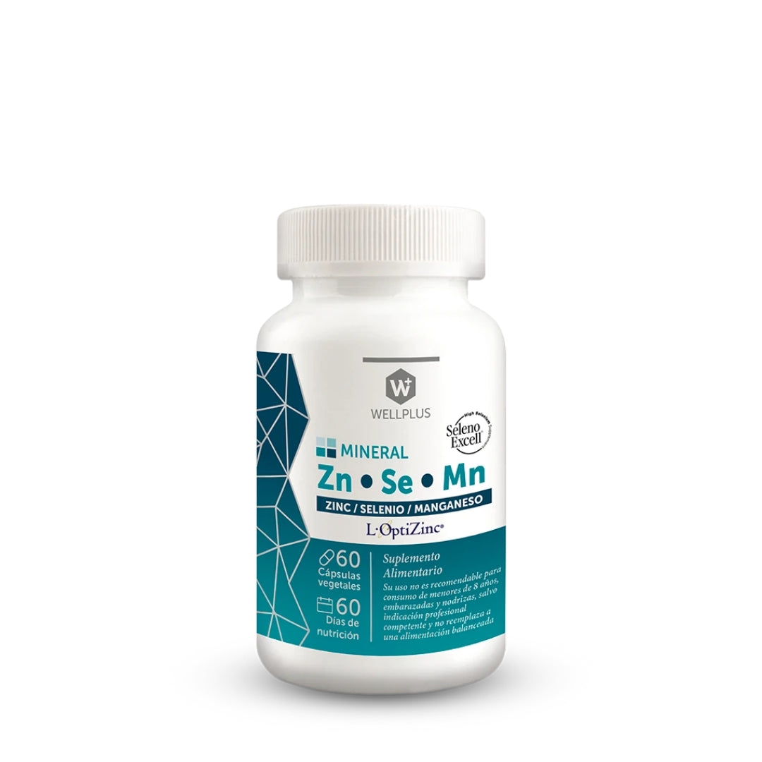 Zinc Selenio Manganeso - 60cap - Wellplus