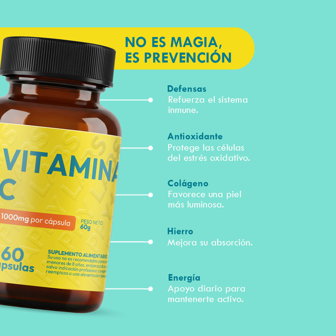 Vitamina C 1000mg - 60 cápsulas