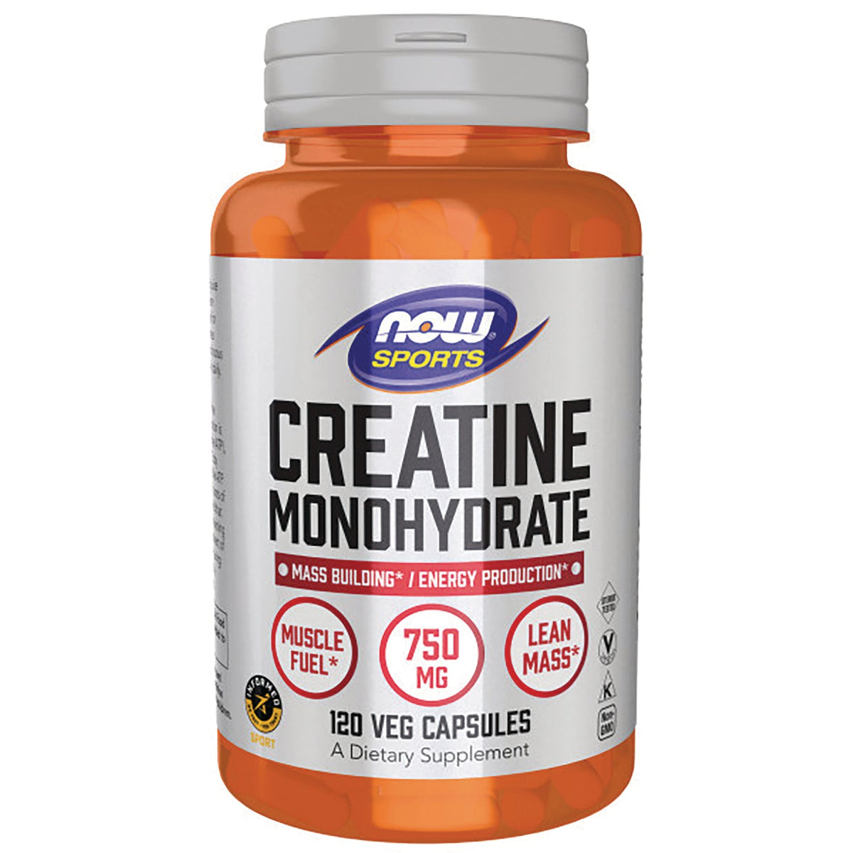 Creatina 750 mg 120 Cápsulas Vegetales - NOW