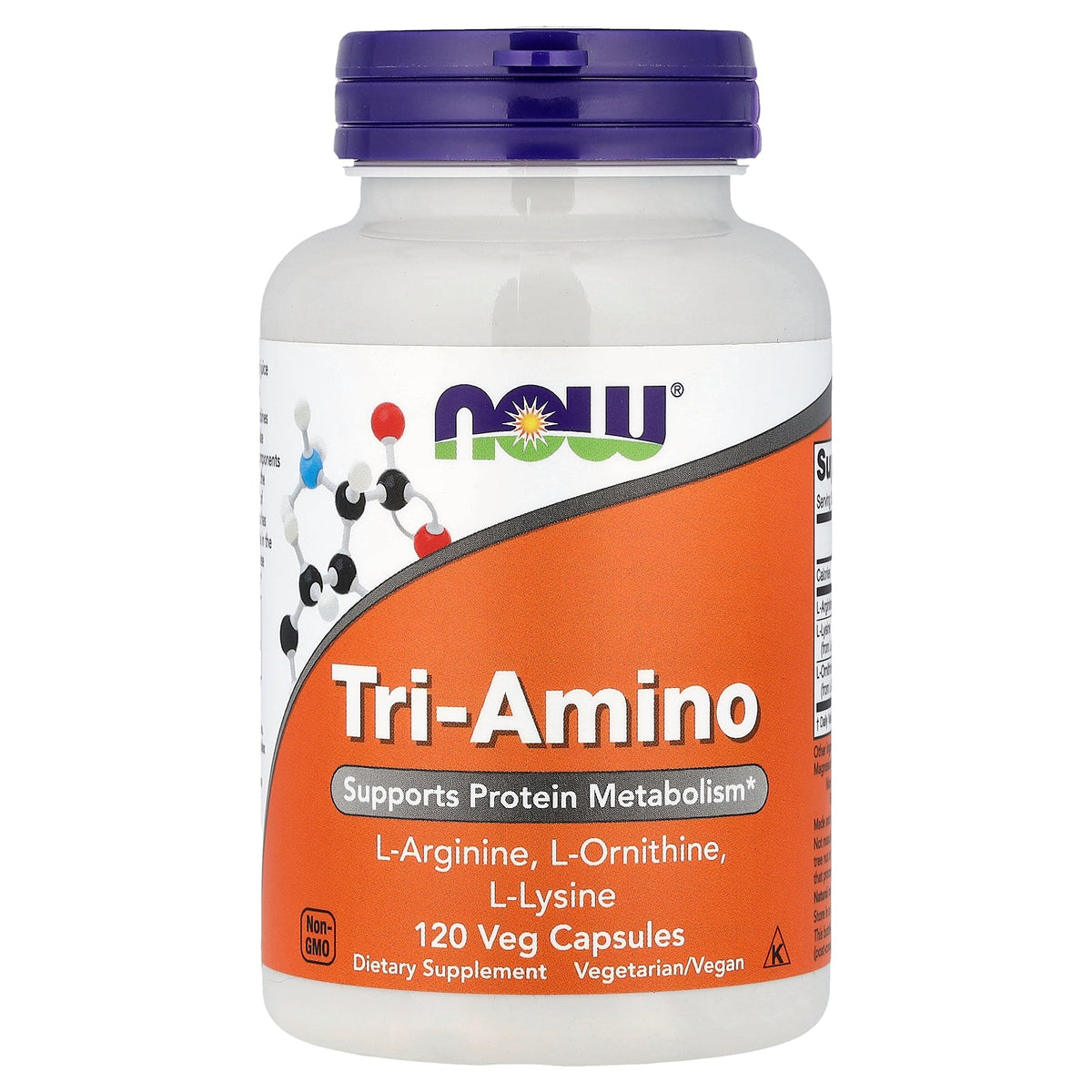 Tri-Amino L-Arginina, L-Ornitina y L-Lisina 120 Cápsulas - NOW