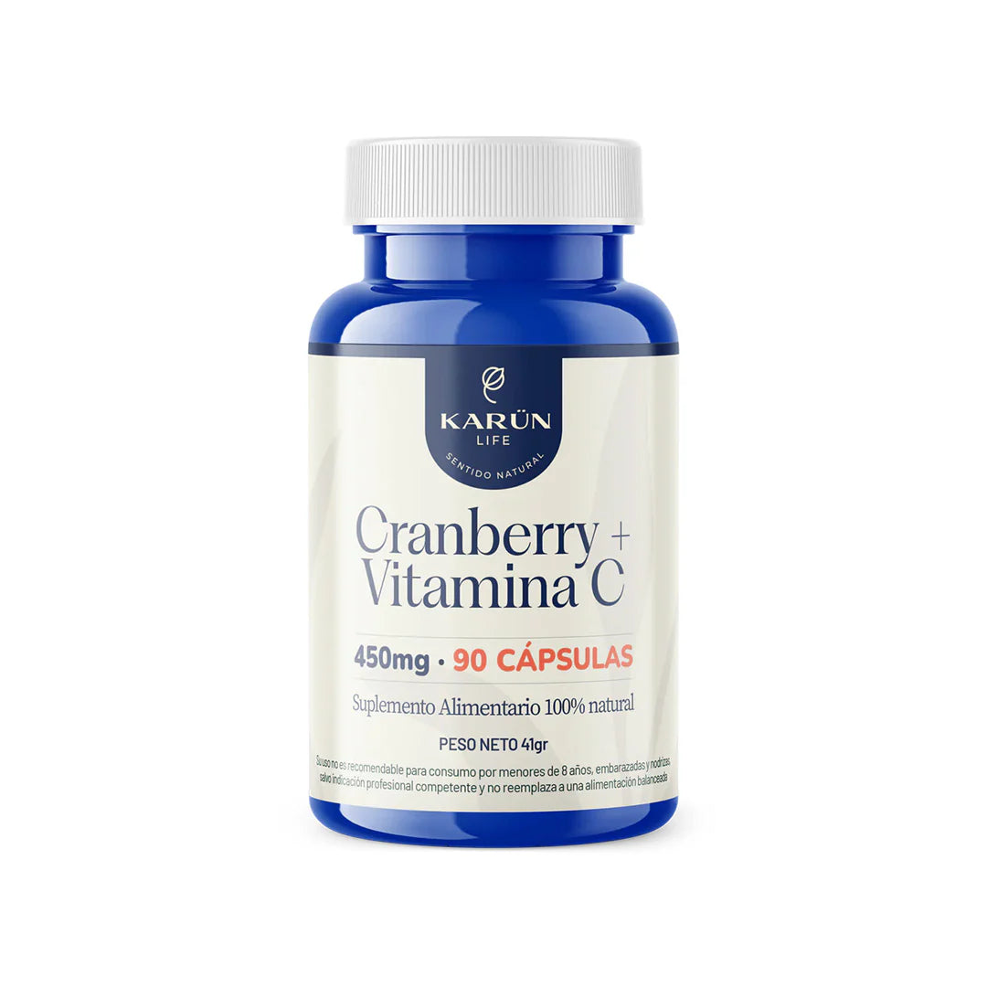 Cranberry + Vitamina C 450mg x 90 caps - Karun Life