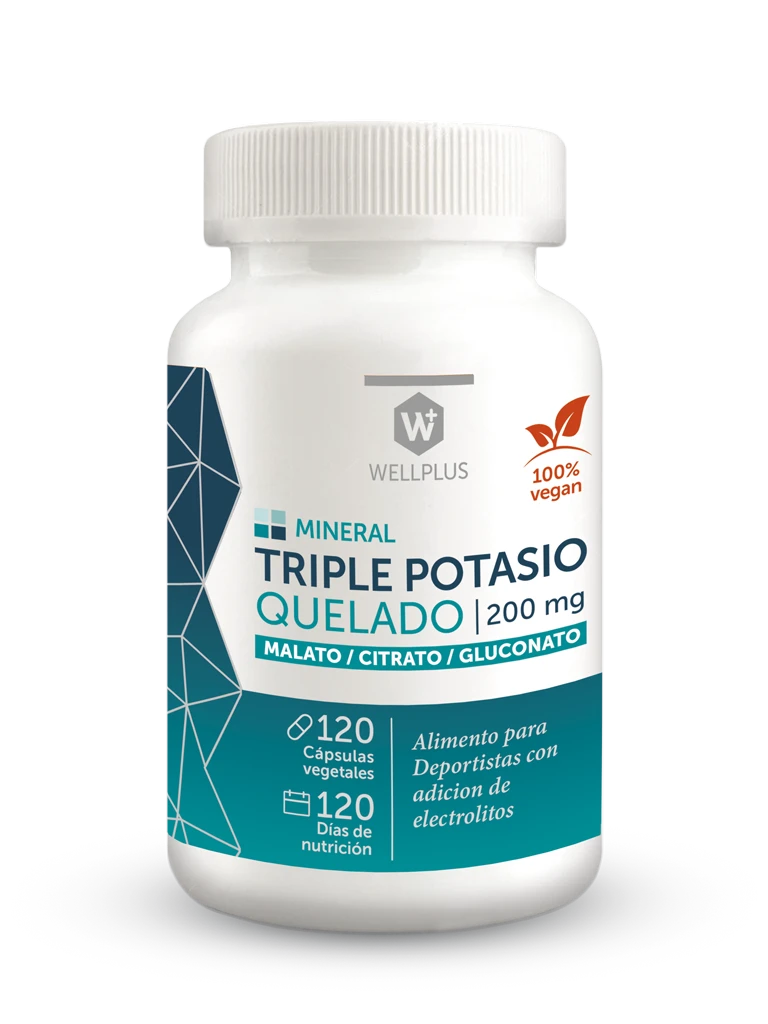 Triple Potasio Quelado 200mg 120 Cápsulas - Wellplus